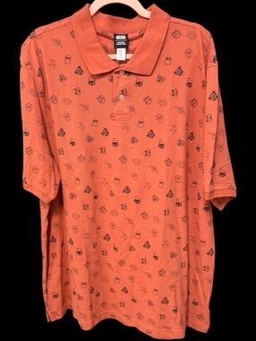 Star Wars men’s polo shirt clay orange black short sleeves 100% cotton new
